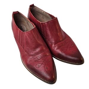 SixtySeven Western Cowgirl Ankle Boots Womens 38/ 7.5 Red Leather Made In Spain